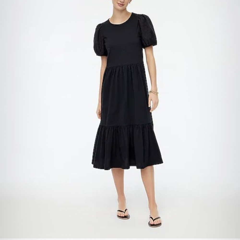 J.CREW - Eyelet Puff Sleeve Midi Dress